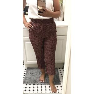 Cory snakeskin maroon & ivory “silk-ish” trousers